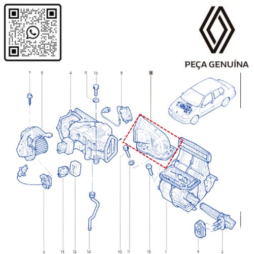 RN 435159 7700435159 DUTO DA CAIXA EVAPORADORA DO CLIO II 4
